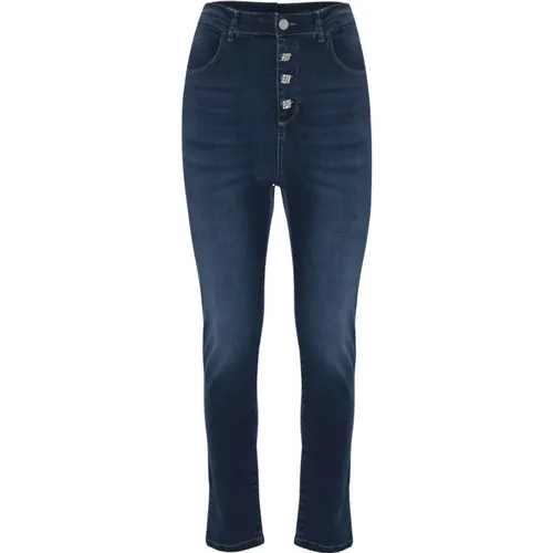 Skinny Jeans mit juwelenem Knopfverschluss - Kocca - Modalova