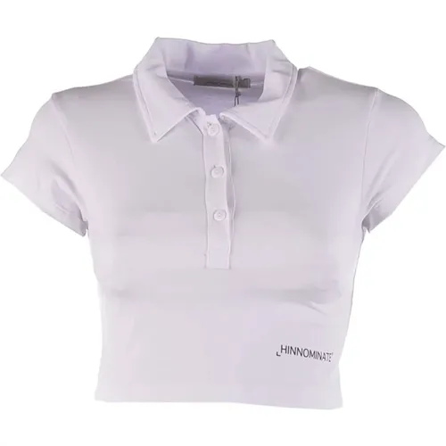 Weißes Poloshirt mit bedrucktem Logo - HINNOMINATE - Modalova