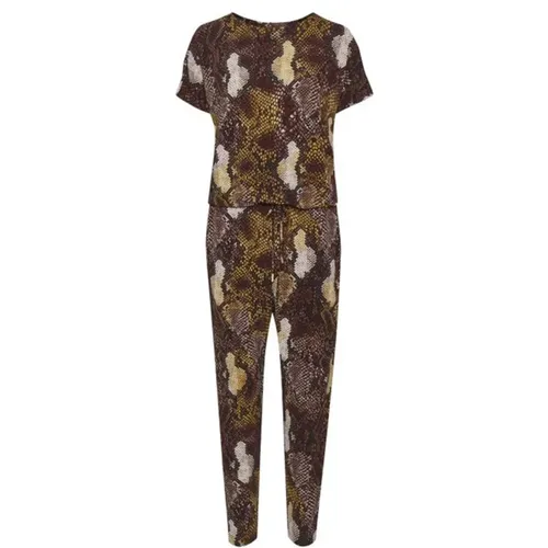 Stylish Snake Print Jumpsuit 30103150 Yellow/Brown , female, Sizes: L - InWear - Modalova