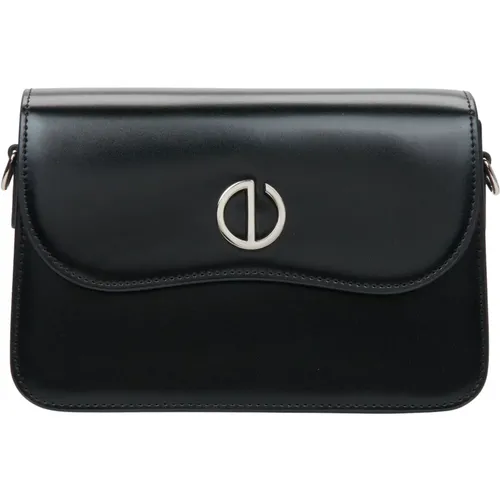 Damen Kleine Schwarze Leder Tasche Er00115768 , Damen, Größe: ONE Size - Estro - Modalova