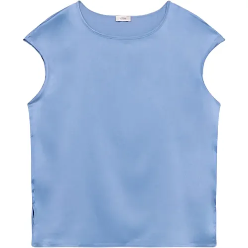 Kimonoärmel T-Shirt aus Satin , Damen, Größe: 2XL - Oltre - Modalova