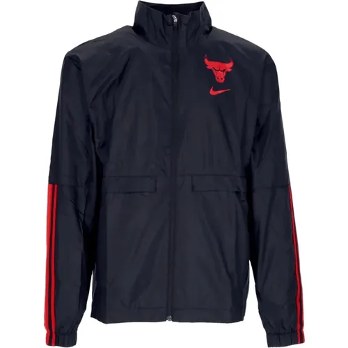 Chicago Bulls Trainingsjacke Schwarz/Rot , Herren, Größe: XL - Nike - Modalova