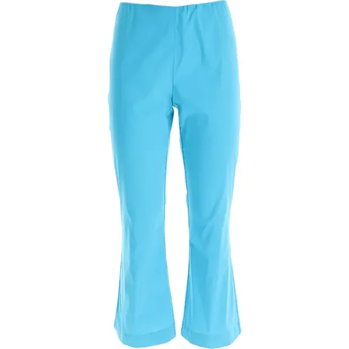 Turquoise Cropped Trousers , female, Sizes: XS - Liviana Conti - Modalova