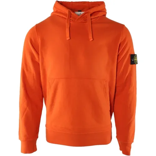 Oranger Baumwollpullover für Herren , Herren, Größe: M - Stone Island - Modalova