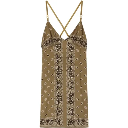 Paisley Print V-Neck Dress , female, Sizes: S, M, XS - Palm Angels - Modalova