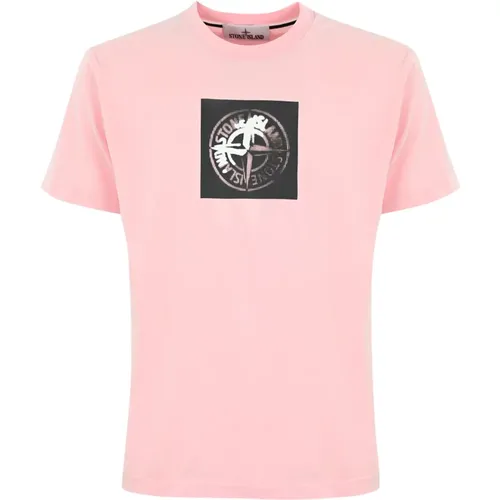 Logo Print Cotton T-shirt , male, Sizes: L, S, M - Stone Island - Modalova