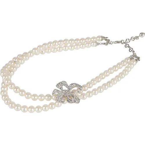 Women's Accessories Necklace Pearl Silver Ss24 , female, Sizes: ONE SIZE - Alessandra Rich - Modalova
