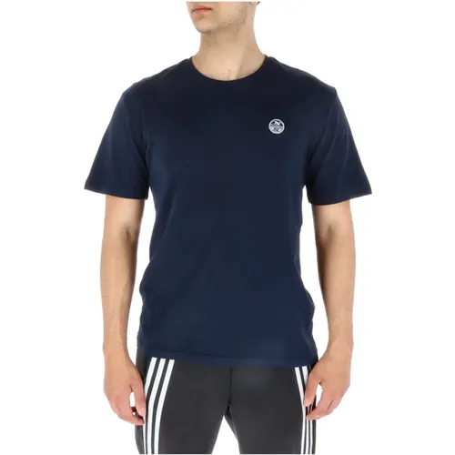 Blauer Print T-Shirt , Herren, Größe: M - North Sails - Modalova