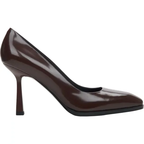 Women`s Saddle Leather Heels Er00114177 , female, Sizes: 5 UK, 2 UK, 6 UK, 3 UK, 4 UK, 7 UK - Estro - Modalova