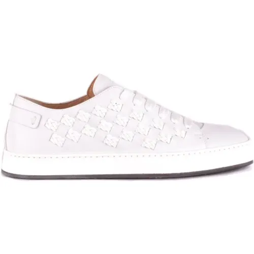 Leather Slip-On Sneakers , male, Sizes: 5 1/2 UK - Santoni - Modalova