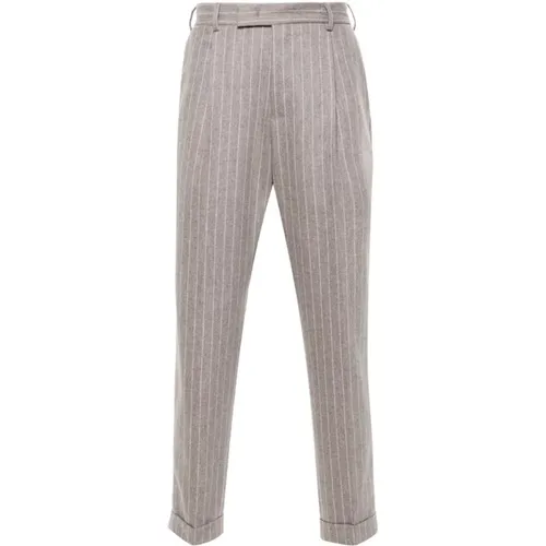 Grey Wool Blend Pinstripe Trousers , male, Sizes: XL - PT Torino - Modalova