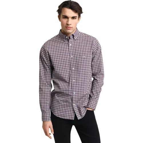 Casual Kariertes Hemd mit Button-Down-Kragen , Herren, Größe: 2XL - Gant - Modalova