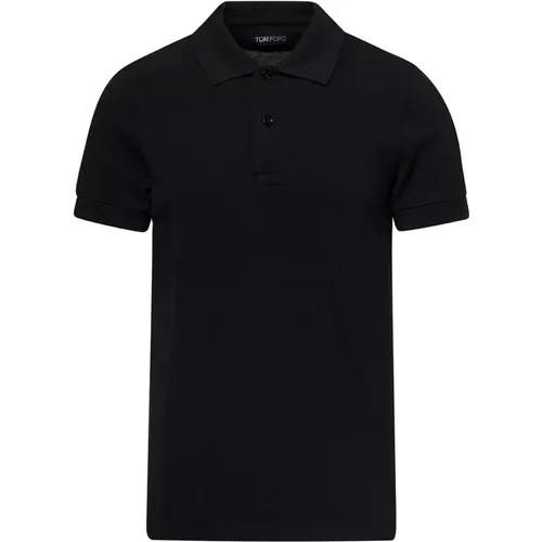 Schwarzes Polo-Shirt Klassischer Kragen , Herren, Größe: XL - Tom Ford - Modalova