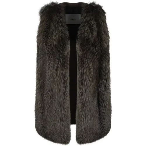 Wool Fox Fur Gilet , female, Sizes: 3XL - Blancha - Modalova