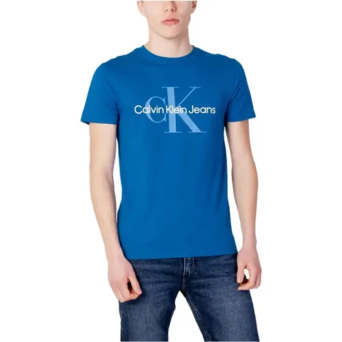 Plain Short Sleeve T-shirt , male, Sizes: S - Calvin Klein Jeans - Modalova