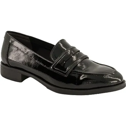 Stilvolle flache Loafers in Schwarz , Damen, Größe: 37 EU - tamaris - Modalova