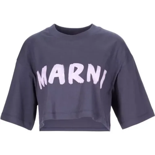 Logo Print Cropped T-Shirt Marni - Marni - Modalova