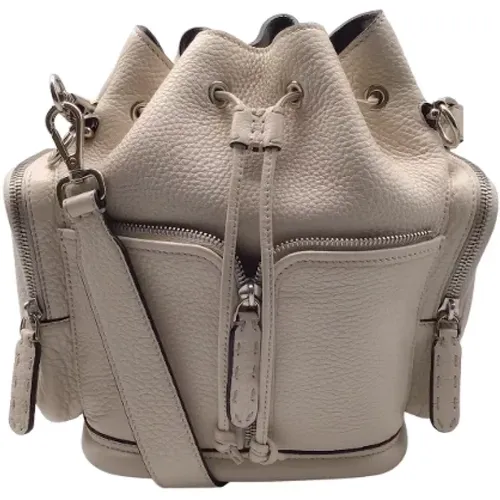 Leather Fendi Bucket Bag , female, Sizes: ONE SIZE - Fendi Vintage - Modalova