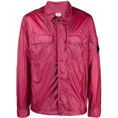 Raspberry Pink Lightweight Water-Resistant Jacket , male, Sizes: L - C.P. Company - Modalova