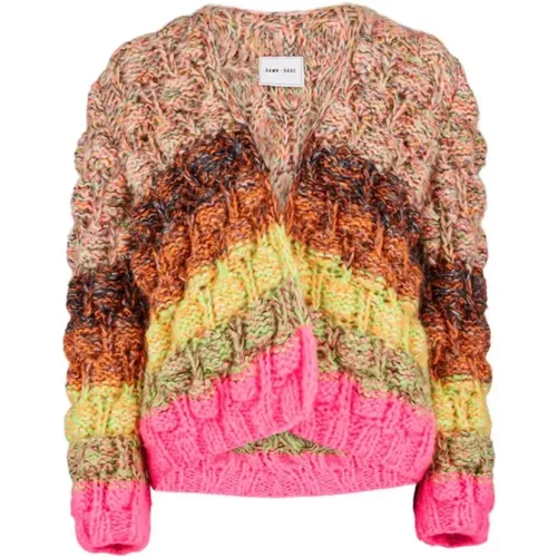 Regenbogen Mohair Bubble Strickjacke , Damen, Größe: M - DAWN x DARE - Modalova