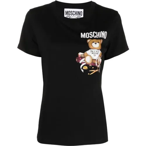 Teddy Bear Cotton T-shirt , female, Sizes: XS - Moschino - Modalova