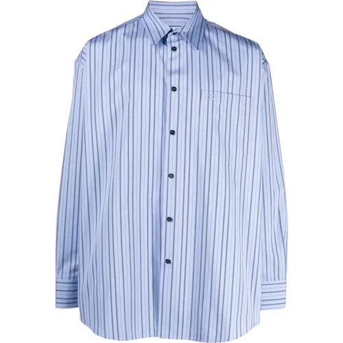 Vertical Stripe Pattern Shirt , male, Sizes: M, L - Off White - Modalova