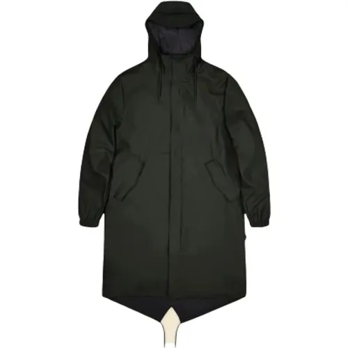 Fishtail Parka - Unisex, Asymmetrisches Design , Damen, Größe: S - Rains - Modalova