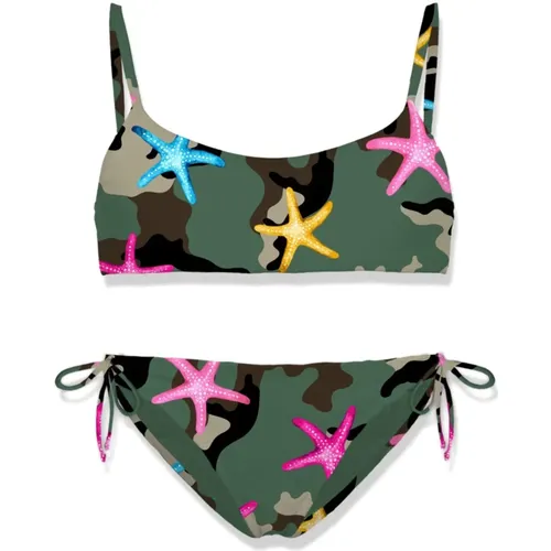 Camou Star Printed Bralette Bikini - MC2 Saint Barth - Modalova