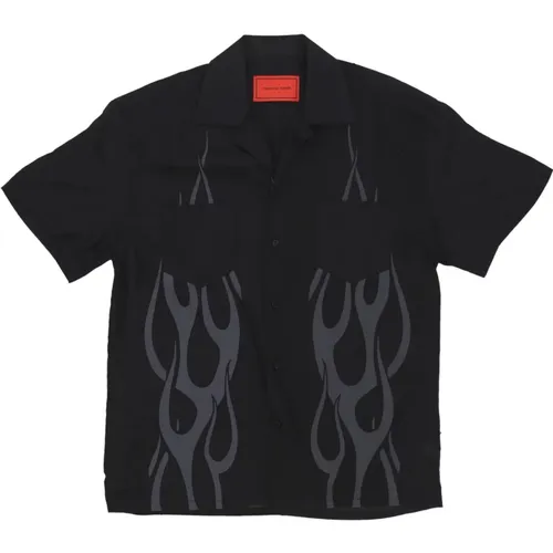 Tribal Flames Print Short Sleeve Shirt , male, Sizes: L, M, XL, S - Vision OF Super - Modalova