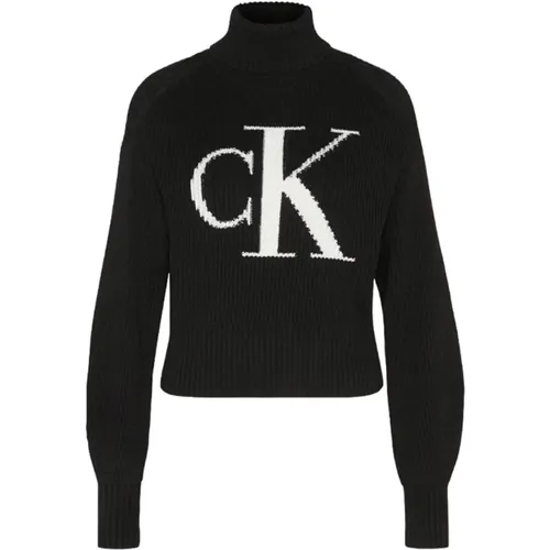 Gerippter Baumwollpullover , Damen, Größe: XS - Calvin Klein Jeans - Modalova