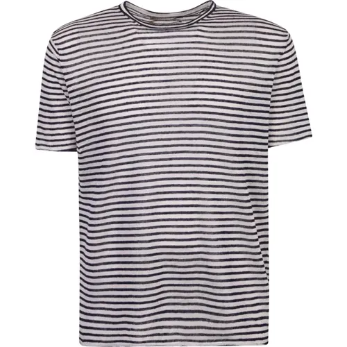Striped detail t-shirt , male, Sizes: M, 2XL, L, XL - Original Vintage - Modalova