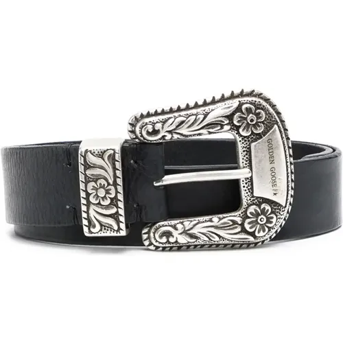 Washed Leather Lace Belt , female, Sizes: 85 CM, 90 CM - Golden Goose - Modalova