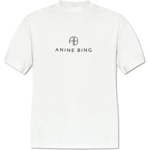 T-Shirt mit Logo , Damen, Größe: S - Anine Bing - Modalova