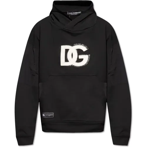 Hoodie with logo , male, Sizes: S, M - Dolce & Gabbana - Modalova