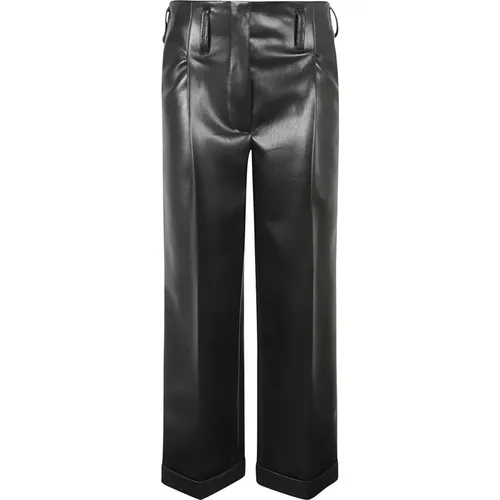 Faux-Leather Straight-Leg Trousers , female, Sizes: XS, S, 2XS, 3XS - Philosophy di Lorenzo Serafini - Modalova