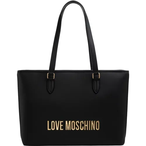 Plain Logo Tote Bag , female, Sizes: ONE SIZE - Love Moschino - Modalova