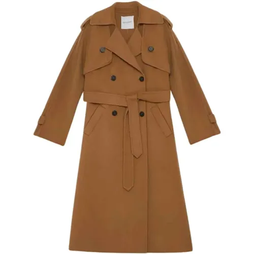 Gürtel-Trenchcoat in Haselnuss , Damen, Größe: XS - Ermanno Scervino - Modalova