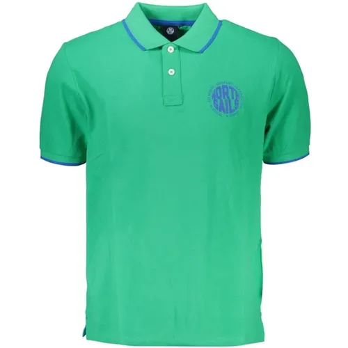 Grünes Baumwoll-Poloshirt mit Kurzen Ärmeln , Herren, Größe: XL - North Sails - Modalova