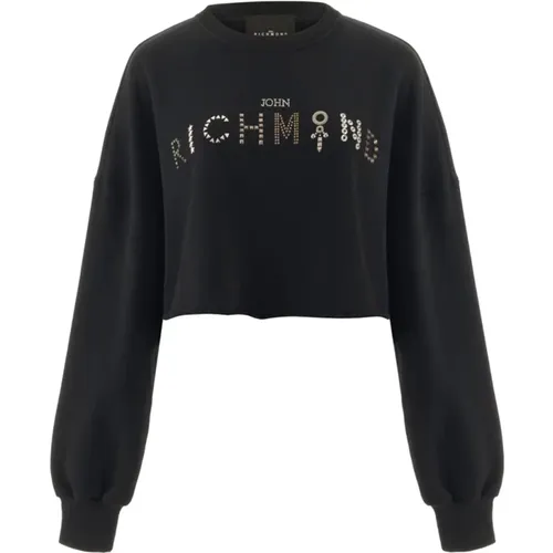 Sweatshirt mit Nieten und Logo , Damen, Größe: M - John Richmond - Modalova