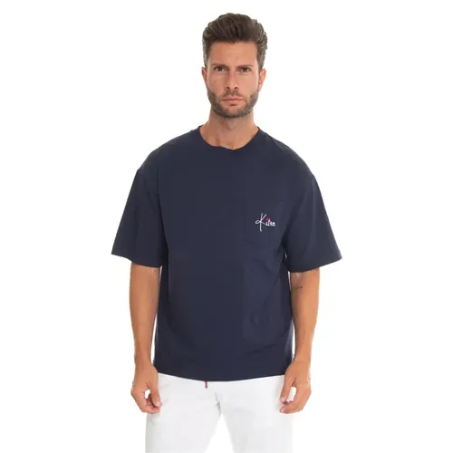 Logo Pocket Oversize T-Shirt , male, Sizes: XL, 2XL, L, 3XL - Kiton - Modalova