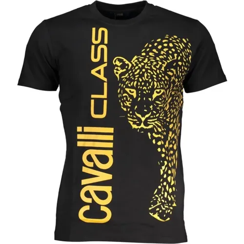 Cotton T-Shirt with Print Logo , male, Sizes: L, 2XL, XL - Cavalli Class - Modalova