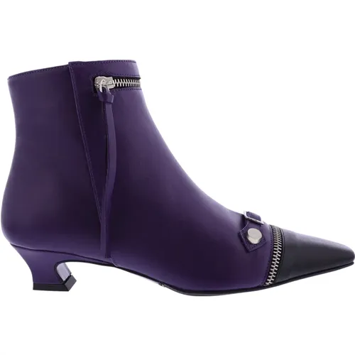 Leather Ankle Boots , female, Sizes: 6 UK, 5 UK, 4 UK - Paris Punk - Modalova