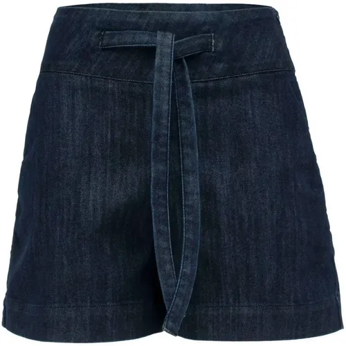 Dark Wash High-Waisted Denim Shorts , female, Sizes: S, 2XS, XS - MVP wardrobe - Modalova