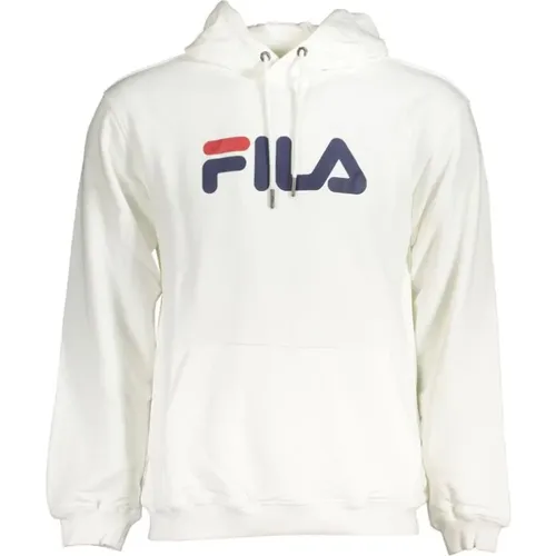 Weiße Baumwollkapuzenpullover mit Logo , Herren, Größe: XL - Fila - Modalova