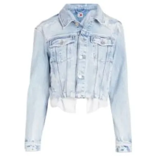 Zerissene Jeansjacke , Damen, Größe: S - Tommy Jeans - Modalova