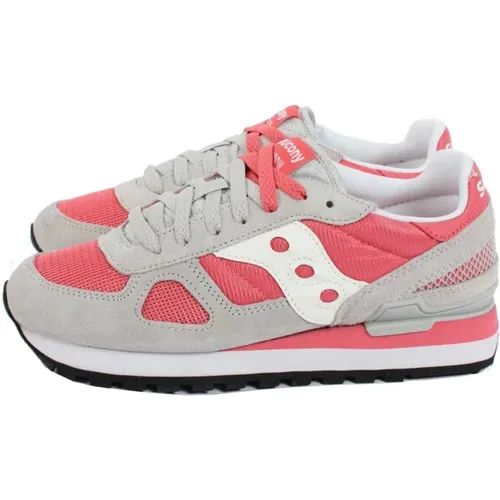 Grau/Lachs Shadow Original Sneakers , Damen, Größe: 41 EU - Saucony - Modalova