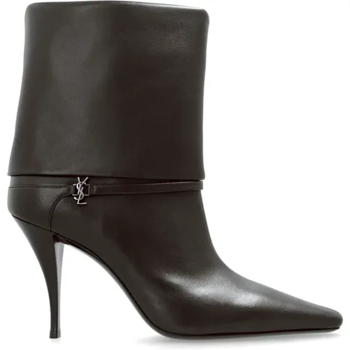 Heeled ankle boots Ricky , female, Sizes: 4 1/2 UK, 8 UK, 4 UK, 5 UK, 2 1/2 UK, 3 UK, 6 1/2 UK, 7 UK, 5 1/2 UK, 3 1/2 UK, 7 1/2 UK, 6 UK - Saint Laurent - Modalova