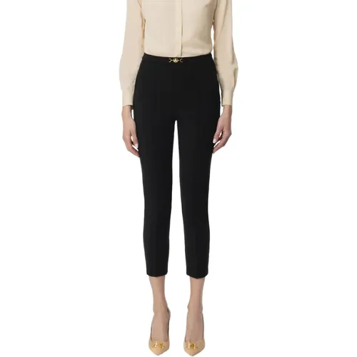 Capri Trousers Bielastic Fabric , female, Sizes: XS, S, L, XL, M, 2XL - Elisabetta Franchi - Modalova