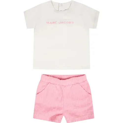 Rosa Baumwoll T-Shirt und Shorts Set - Marc Jacobs - Modalova