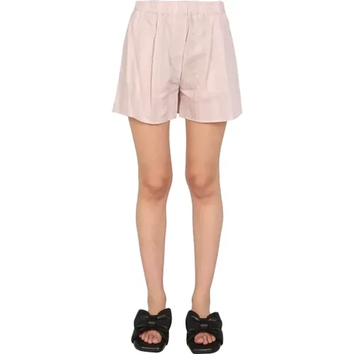 Shorts With Striped Pattern , female, Sizes: S - Off White - Modalova